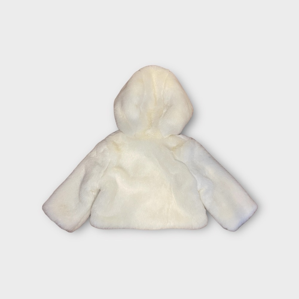 Gap Ivory Ear Hoodie Furry Jacket - Picture 2 of 5